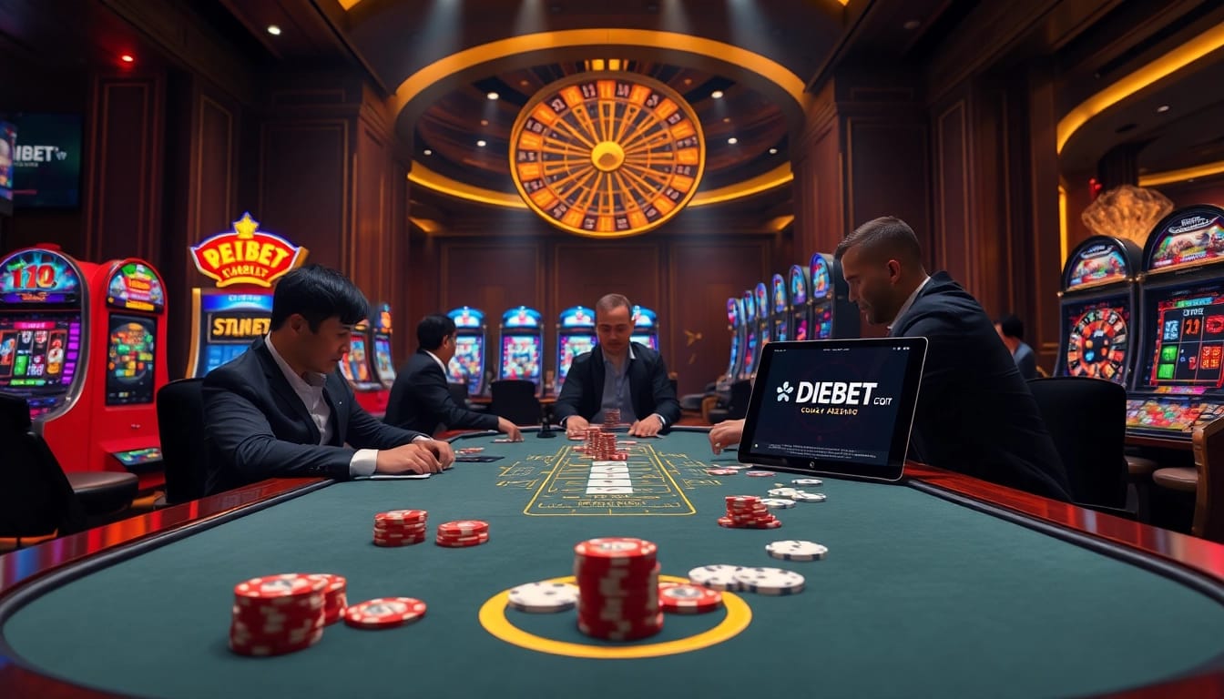 Experience high-stakes poker action with sleek design elements at https://debet2.app/, showcasing sophistication and excitement in gambling.