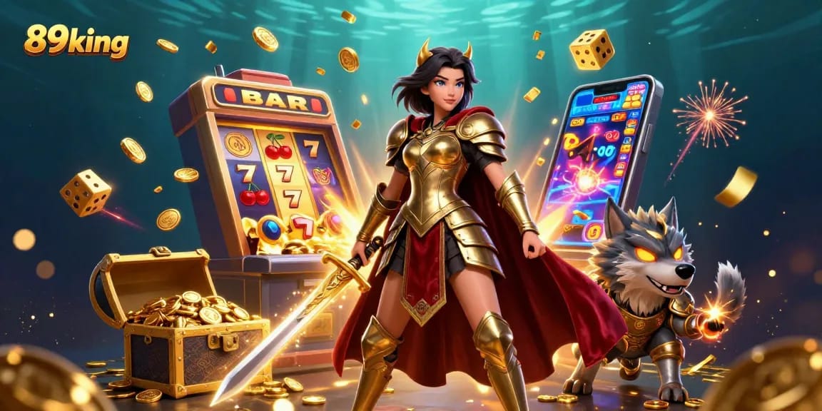 Experience thrilling jackpots and casino adventures with 89king's vibrant 3D illustration.