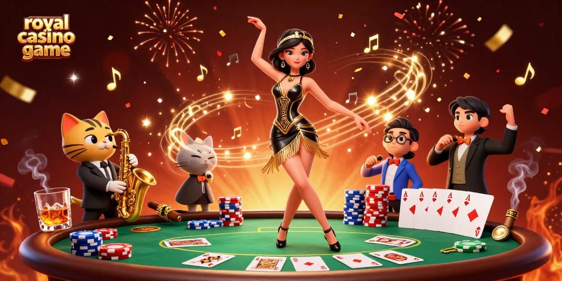 Experience the excitement of the royal casino game with vibrant characters and casino elements