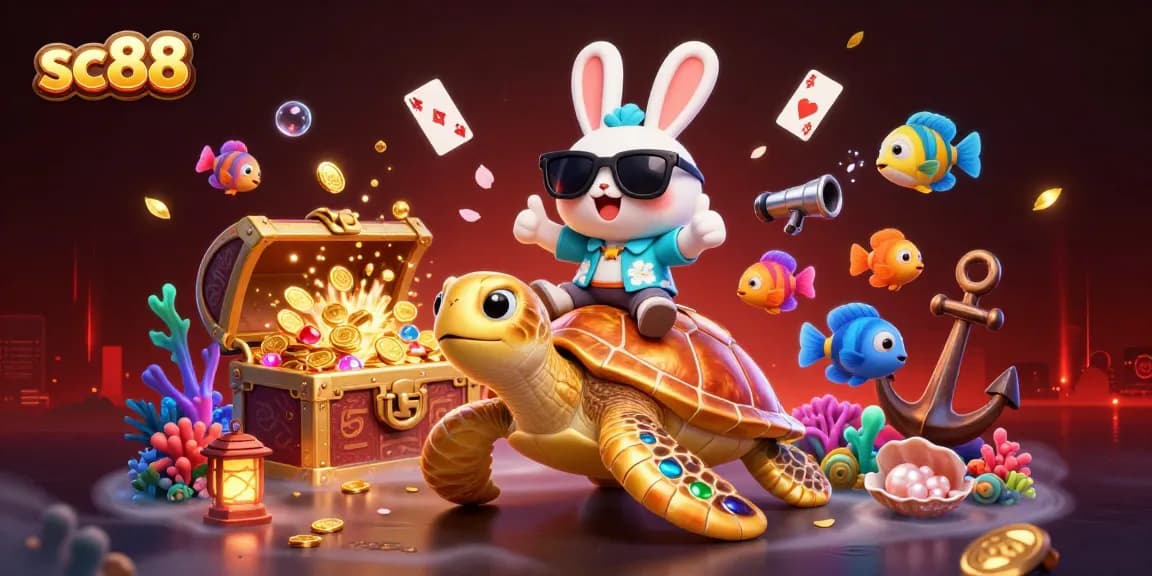 Play the sc88 casino games and win huge prizes with this vibrant underwater scene.