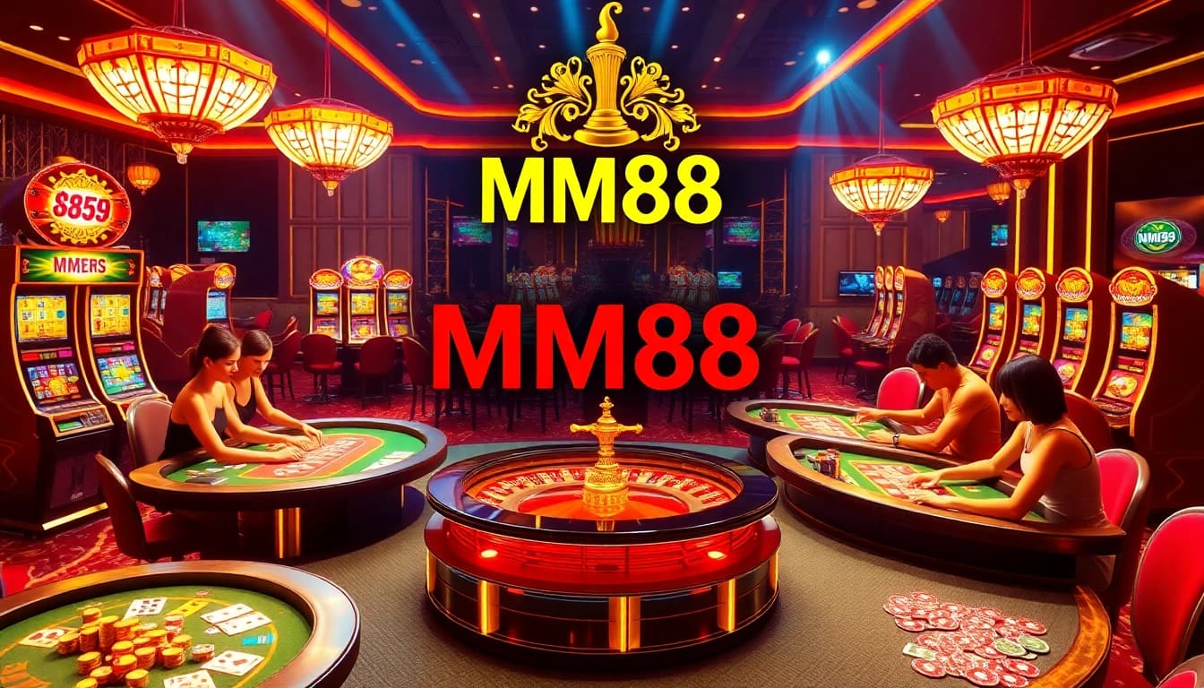 Engage in thrilling casino games at MM88, with vibrant tables and exciting slot machines.