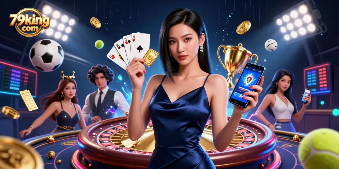 Engage with exciting gameplay at 79king com; experience a vibrant casino illustration showcasing action-packed moments.