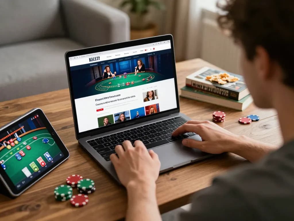 Person playing at king88 com online casino, showcasing engaging gaming setup and cozy atmosphere.