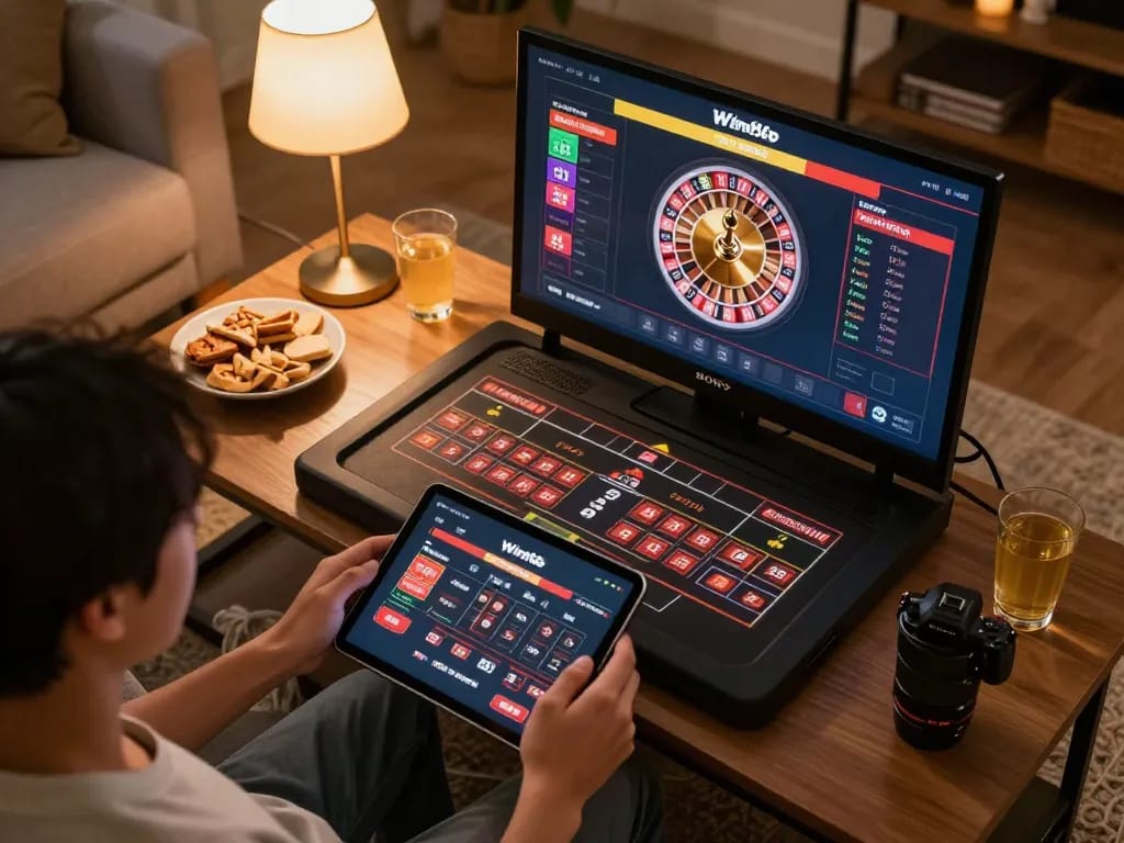 Win88 player celebrating a winning spin during an online roulette game.