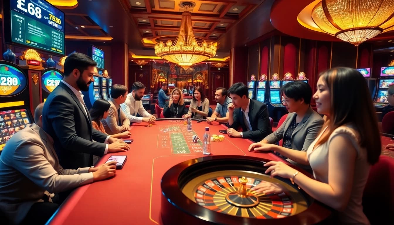 Experience thrilling gameplay at ee 88 with vibrant casino tables, poker chips, and exciting slot machines.