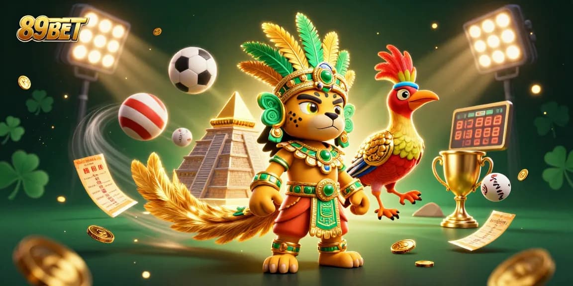 Experience thrilling wins at 89BET with exhilarating sports action illustrated in a vibrant casino scene.