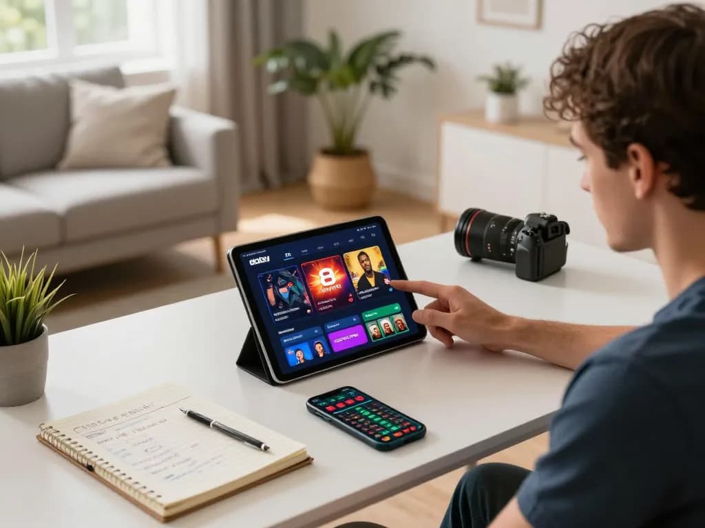 Experience the excitement of 8day casino app on a home tablet setup.