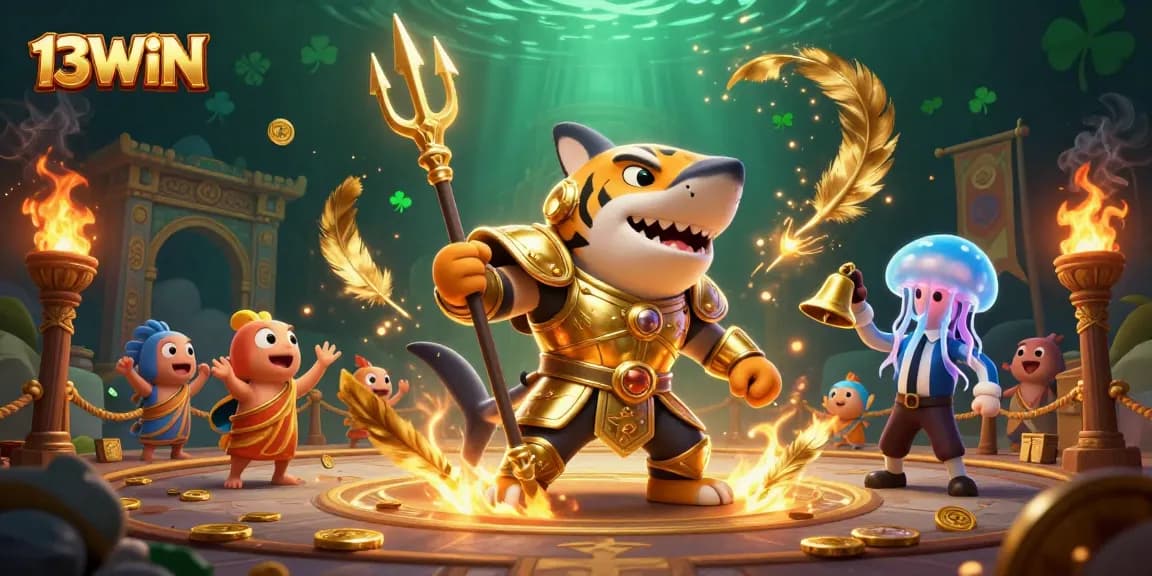 Engage in thrilling gaming with 13WIN featuring a dynamic underwater battle scene!