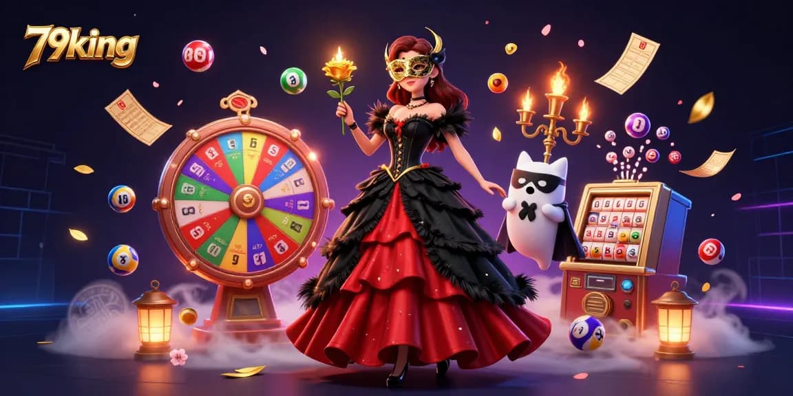 Engage with 79king to unveil vibrant lottery excitement in a dynamic casino illustration.