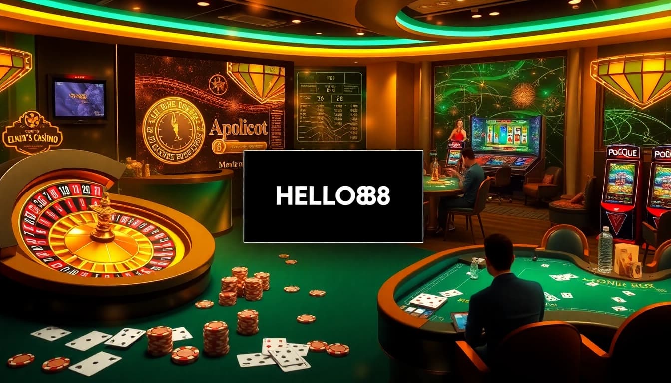 Exciting online gambling experience at HELLO88 featuring vibrant slots and roulette.
