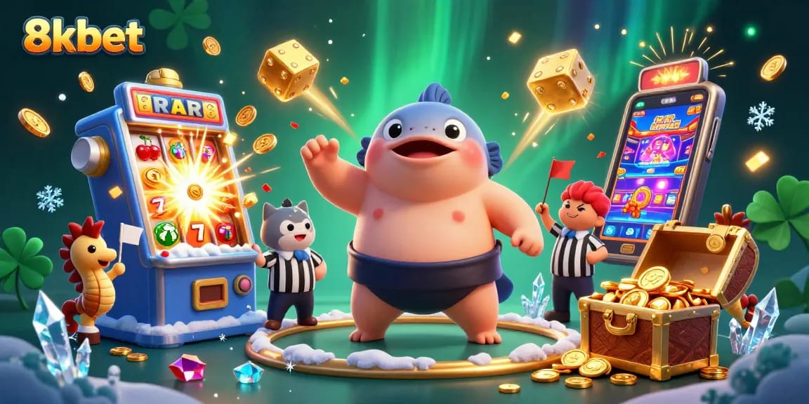 Explore exciting wins at 8xbet with vibrant 3D underwater casino action and playful characters.