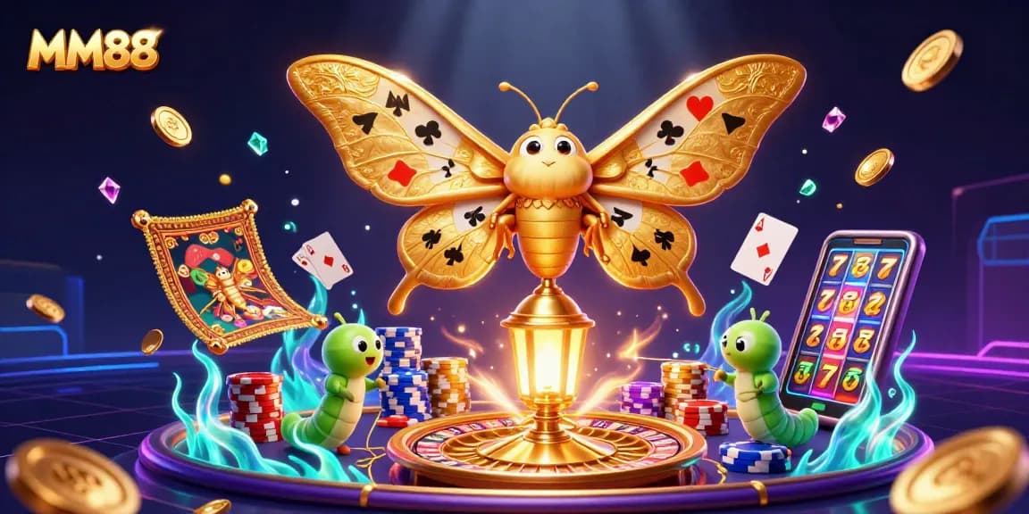 Engage with MM88's thrilling casino adventures featuring the majestic golden moth and dynamic gaming action