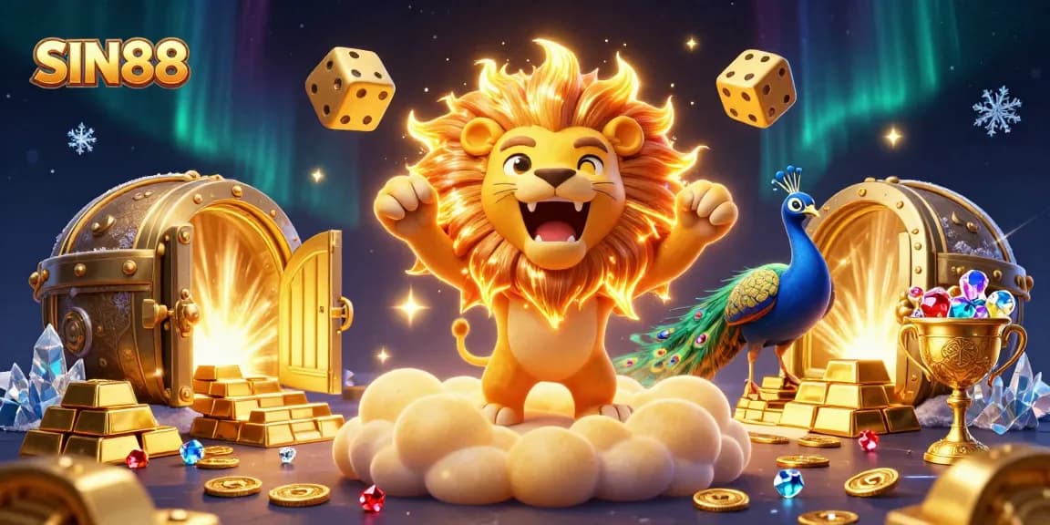 SIN88 captures the thrill of gaming with its vibrant 3D scene filled with golden treasures and dynamic characters.