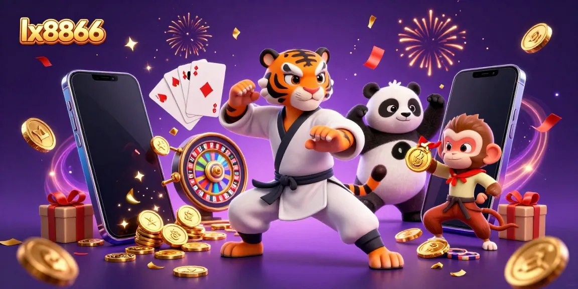 Experience exciting gameplay at lx8866, featuring a kung fu tiger master surrounded by casino elements.