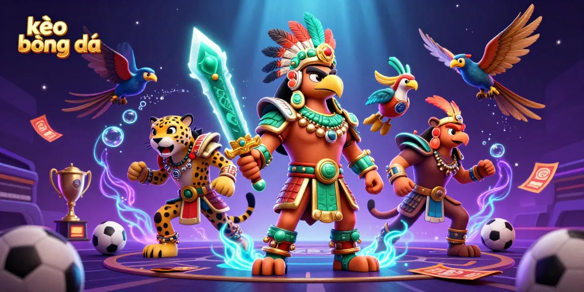 Engage strategically in kèo bóng đá with dynamic betting elements in a vibrant 3D scene.