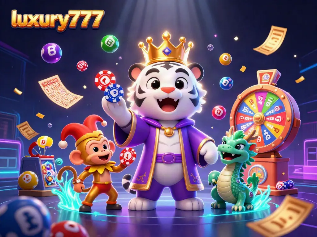 Engage with luxury777 for an exciting gaming journey with vibrant 3D casino elements and iconic characters.