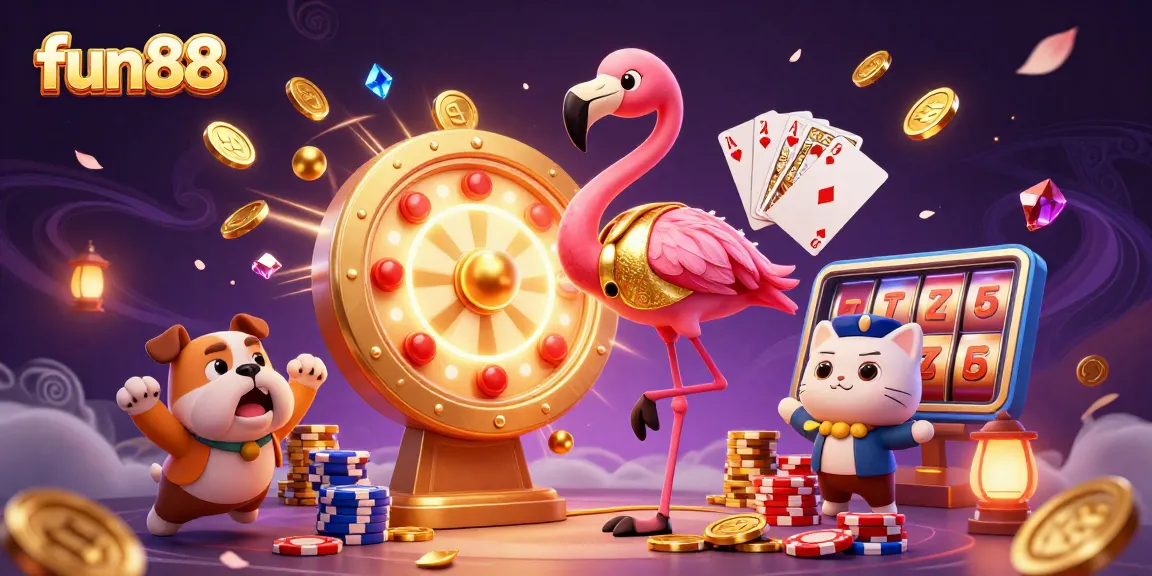 Spin and win at fun88 with an exciting game show scene featuring vibrant casino elements.