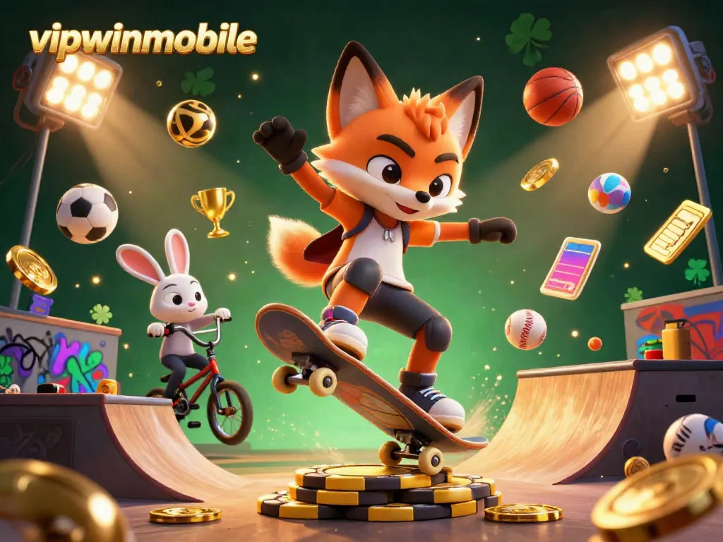 Experience dynamic gaming scenes with vipwinmobile featuring animated casino elements and vibrant characters.