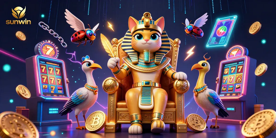 Engage with thrilling slot action at Sunwin, featuring vibrant characters and dynamic gaming elements.