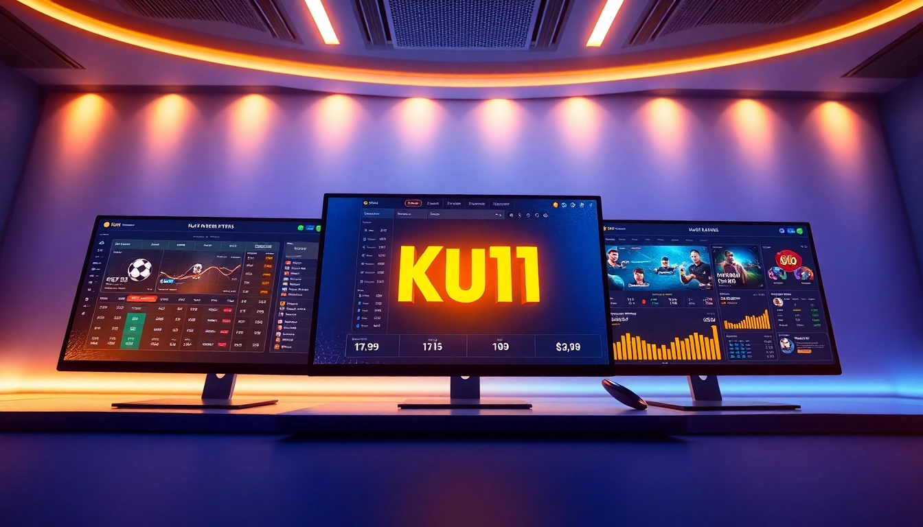 Engaging digital interface illustrating Ku11 betting platform features with vibrant colors and modern design.