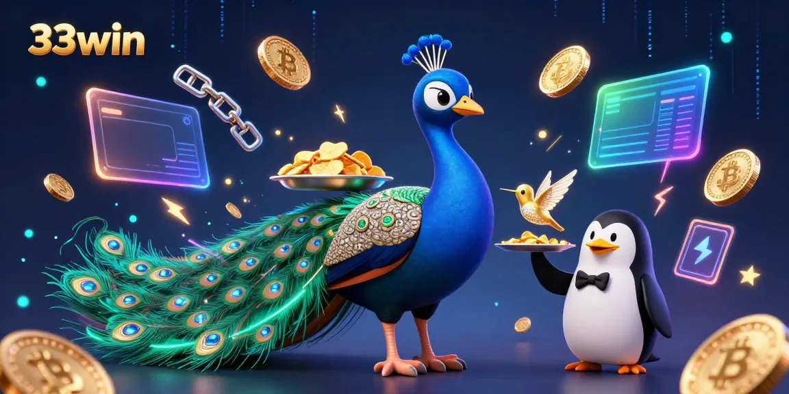 Engage with the dynamic world of 33win featuring vibrant casino elements and colorful characters.