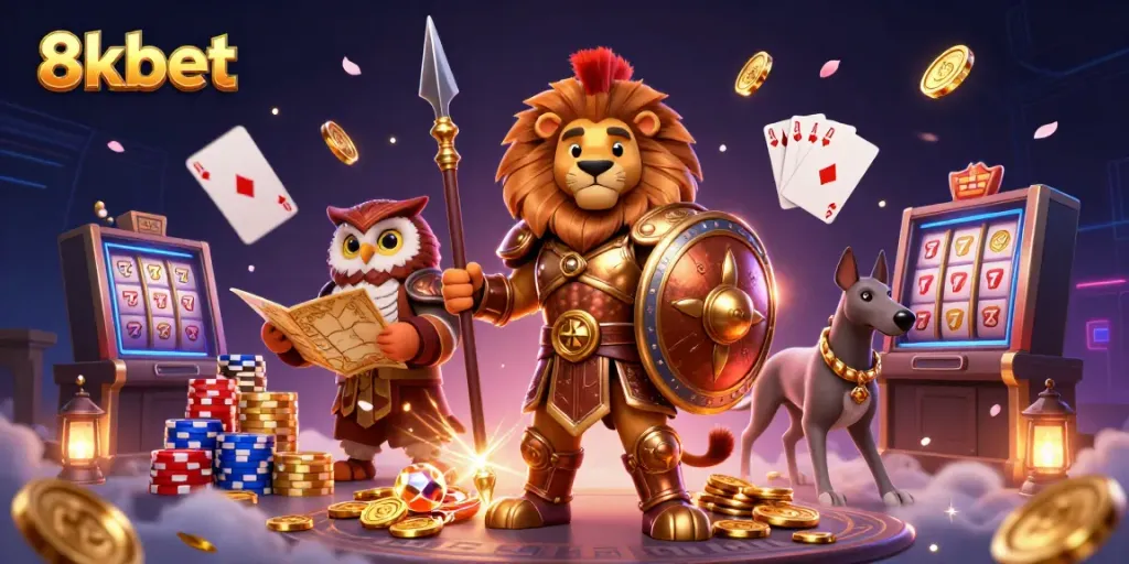 Experience the thrill of gaming with 8kbet in this vibrant 3D casino world filled with fortune.