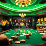 Players enjoying a game of poker at rik vip, featuring vibrant colors and professional casino ambiance.