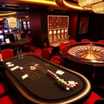 Experience the thrill of gambling at https://58win4b.net/ with players at a luxurious poker table.