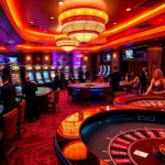 Exciting gameplay at 789 club showcasing poker tables and slot machines with vibrant animations.