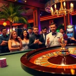 Engaging casino scene featuring roulette and players around https://febet4.art/ showcasing excitement and strategy.