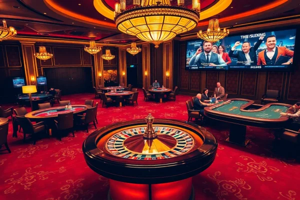 Engage in thrilling games at https://nk88net.com/ casino with vibrant tables and excited players.