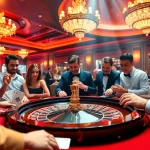 Engaging players strategizing at a luxurious tr88 roulette table in an upscale casino.